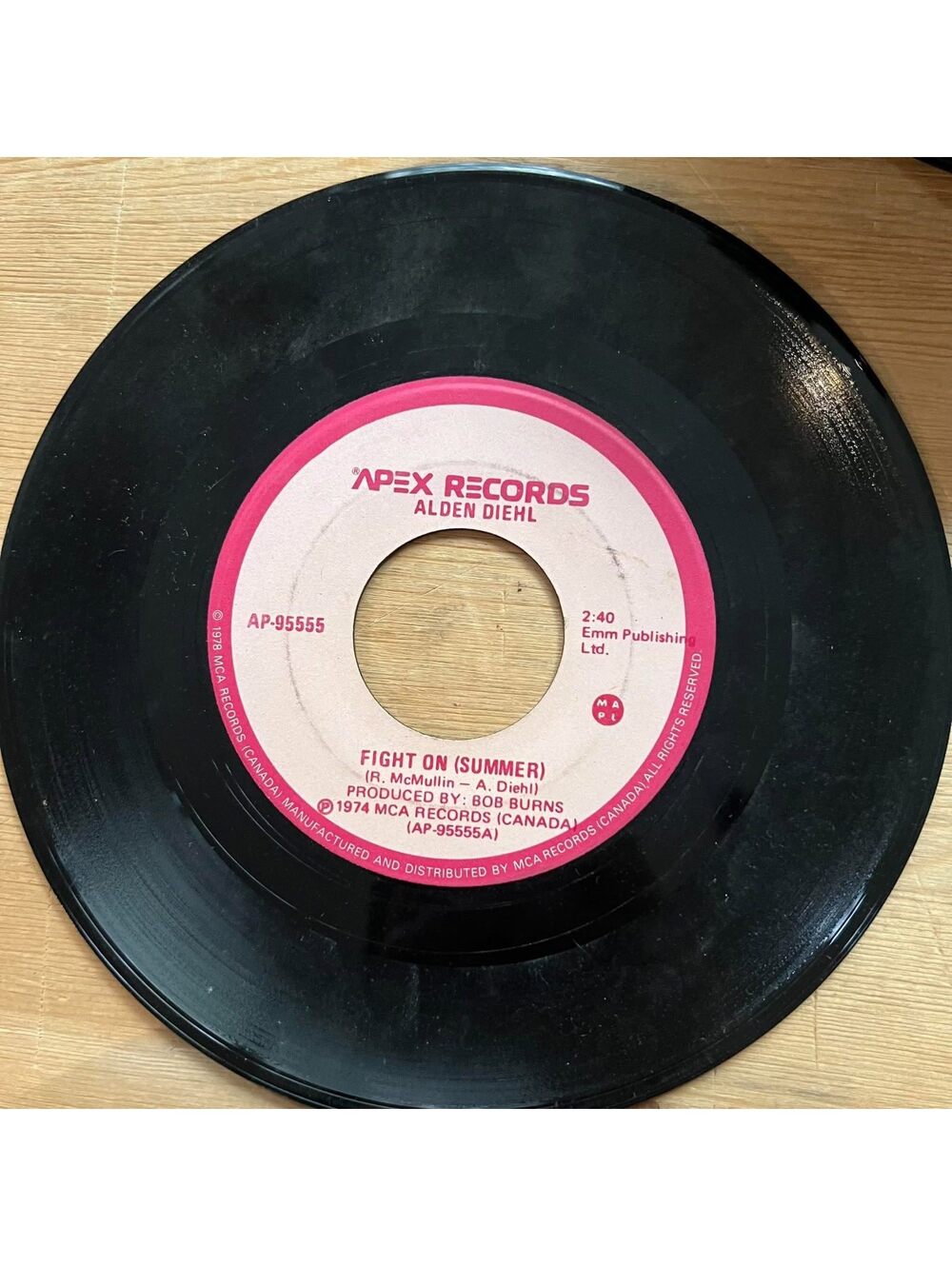Alden Diehl - Fight On(Summer & Winter) 45rpm VG+ R18